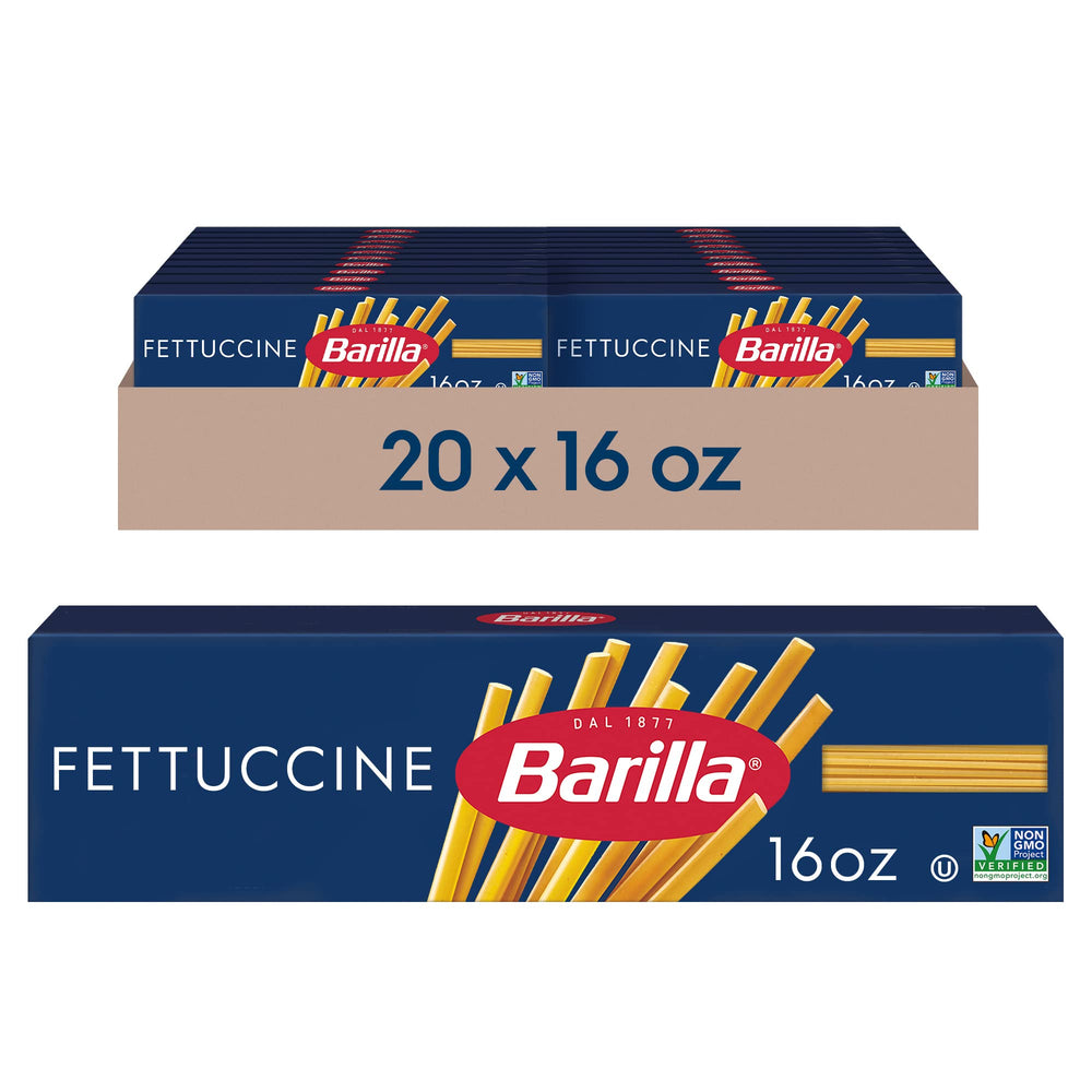 Barilla Fettuccine box packaging, 20-pack for convenient stocking