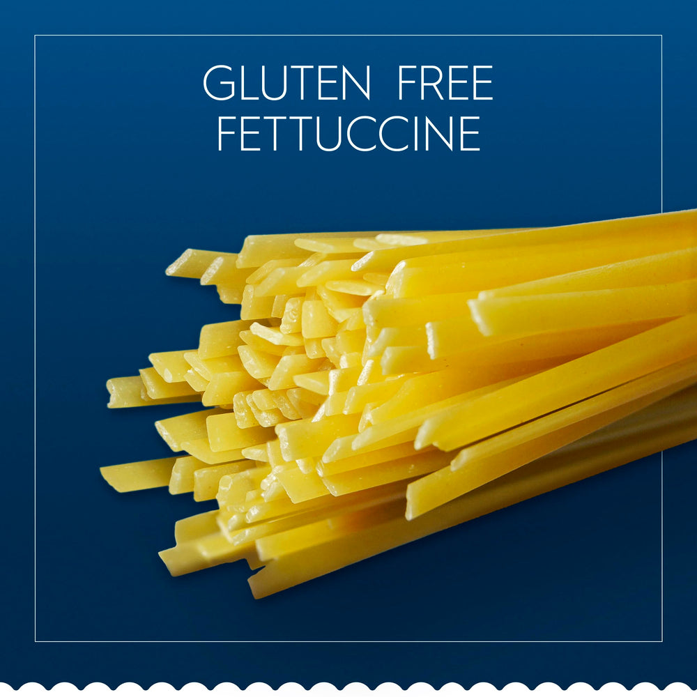 Barilla Gluten Free Fettuccine serving with Alfredo sauce