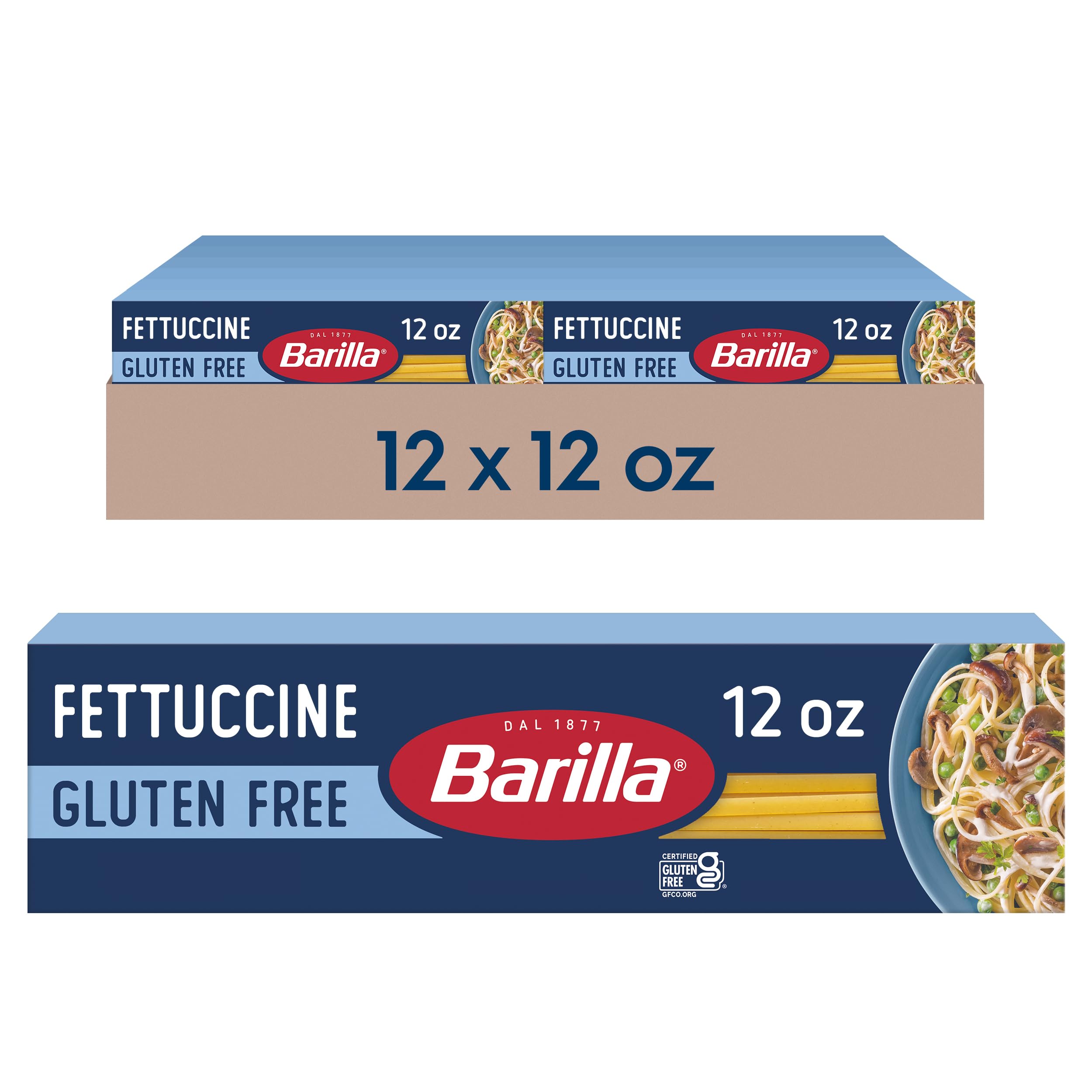 Barilla gluten-free fettucine 12oz box ready for quick dinners