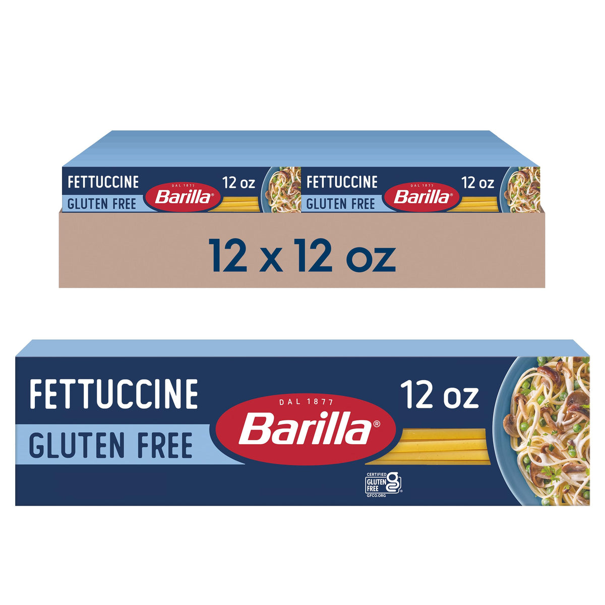 Barilla gluten-free fettucine 12oz box ready for quick dinners