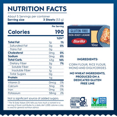 Barilla gluten free lasagne sheets before cooking, ready to layer with sauce and fillings.