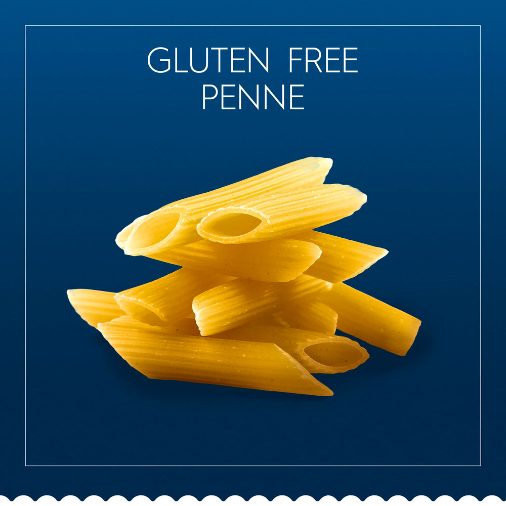 Barilla Gluten Free Penne pack eight boxes on display
