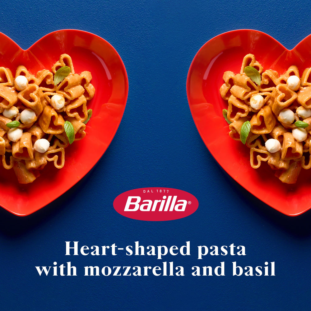 Barilla Love Pasta plated and ready to serve with sauce