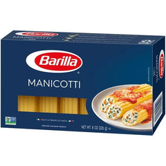 Barilla Manicotti durum-wheat-semolina close-up signals authentic texture quality