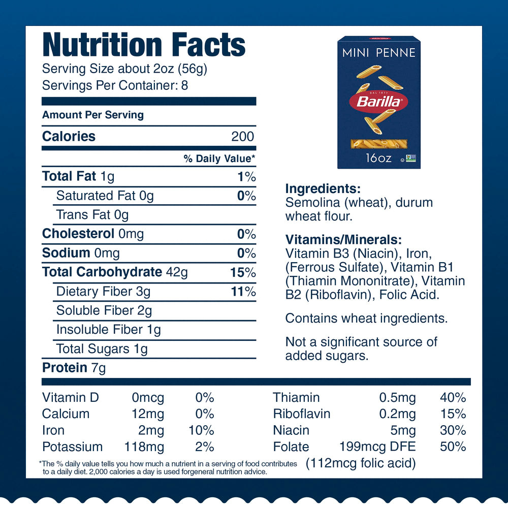 Barilla Mini Penne ridges closeup highlights sauce-gripping texture