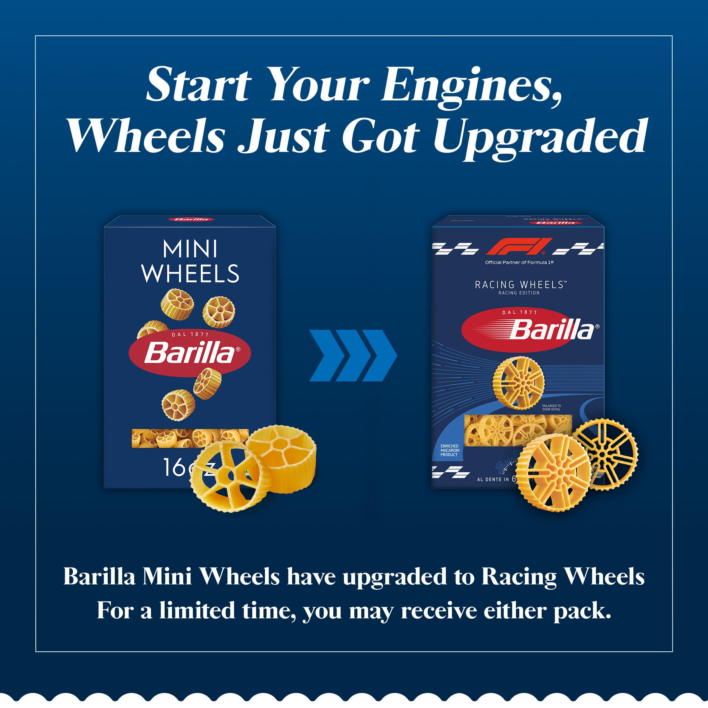 Barilla Mini Wheels plated with sauce for a kid-friendly meal.