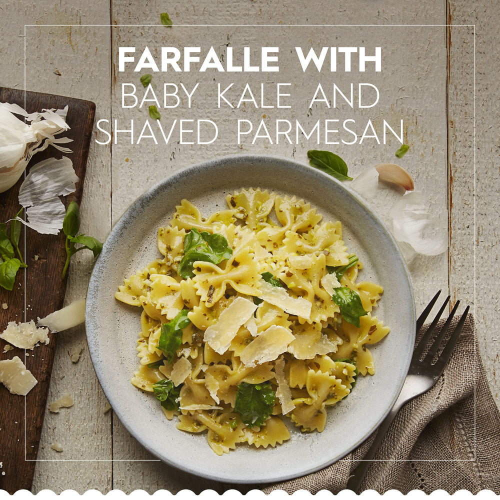 Barilla pasta variety pack label showcasing two shapes for versatile meals.