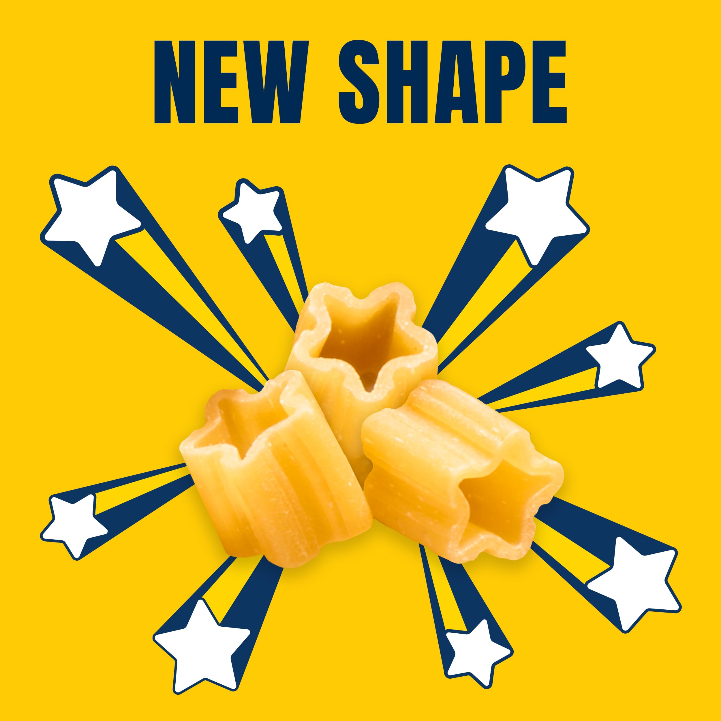 Barilla Protein+ Stars pasta label highlights non-GMO and kosher certifications.