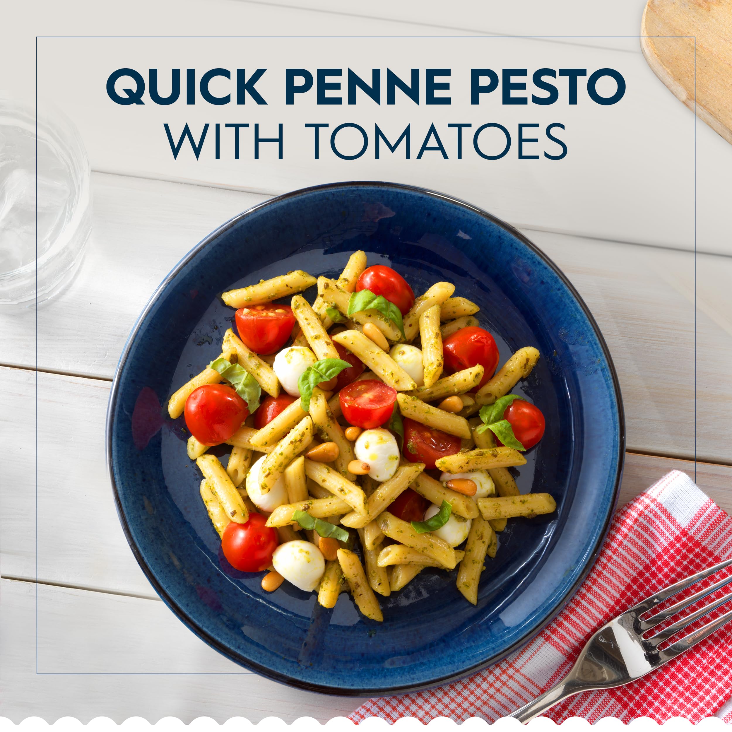 Barilla Ready Pasta penne showing al dente texture in a prepared dish.