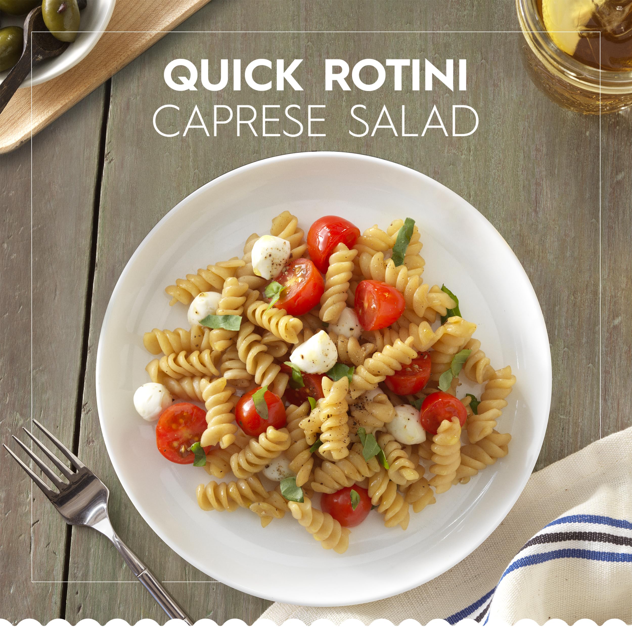 Barilla Ready Pasta Rotini with an al dente bite and texture.