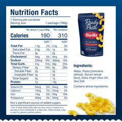 Barilla Ready Pasta elbows microwaves in 60 seconds for fast meals.