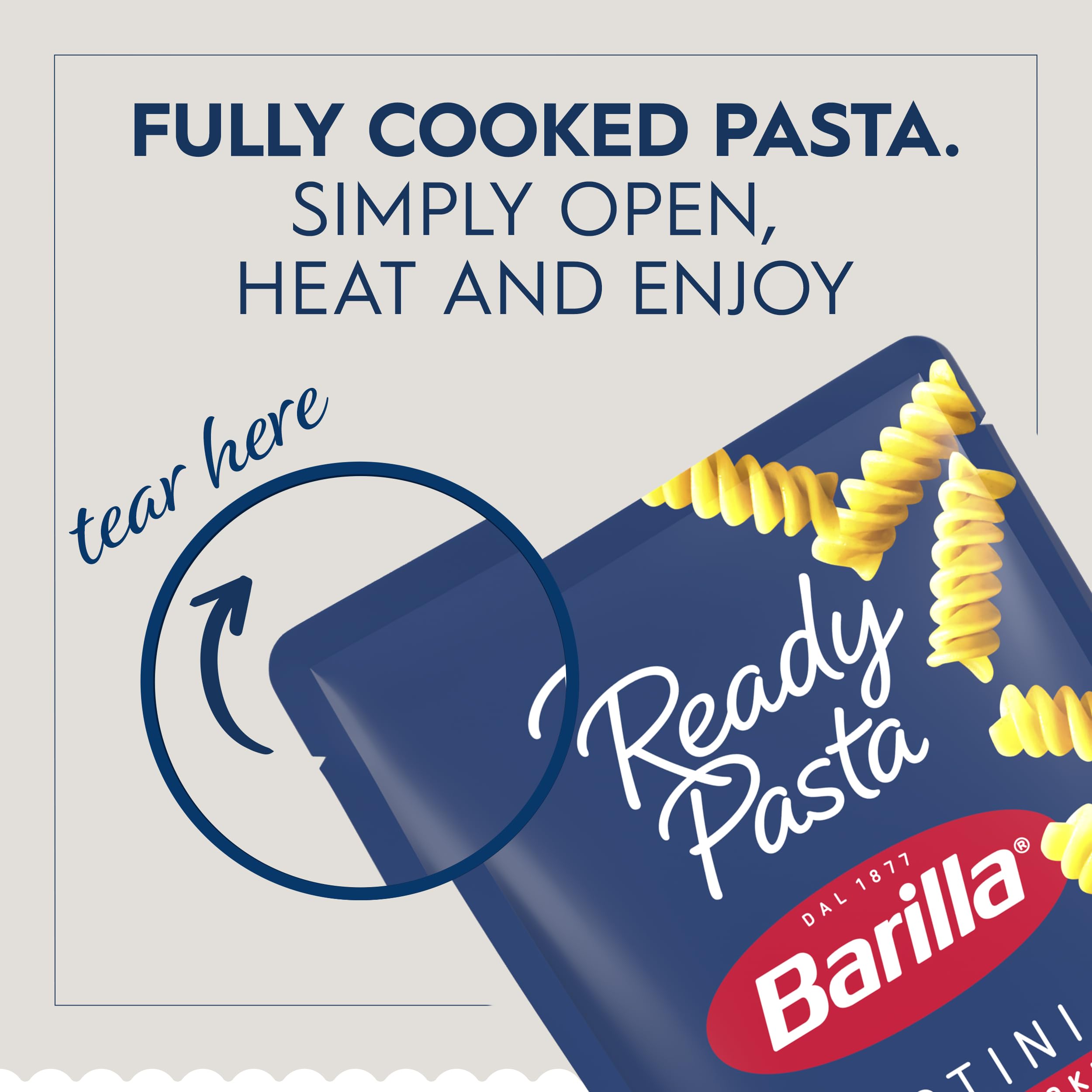 Barilla Ready Pasta non-GMO and Kosher certified ingredients.