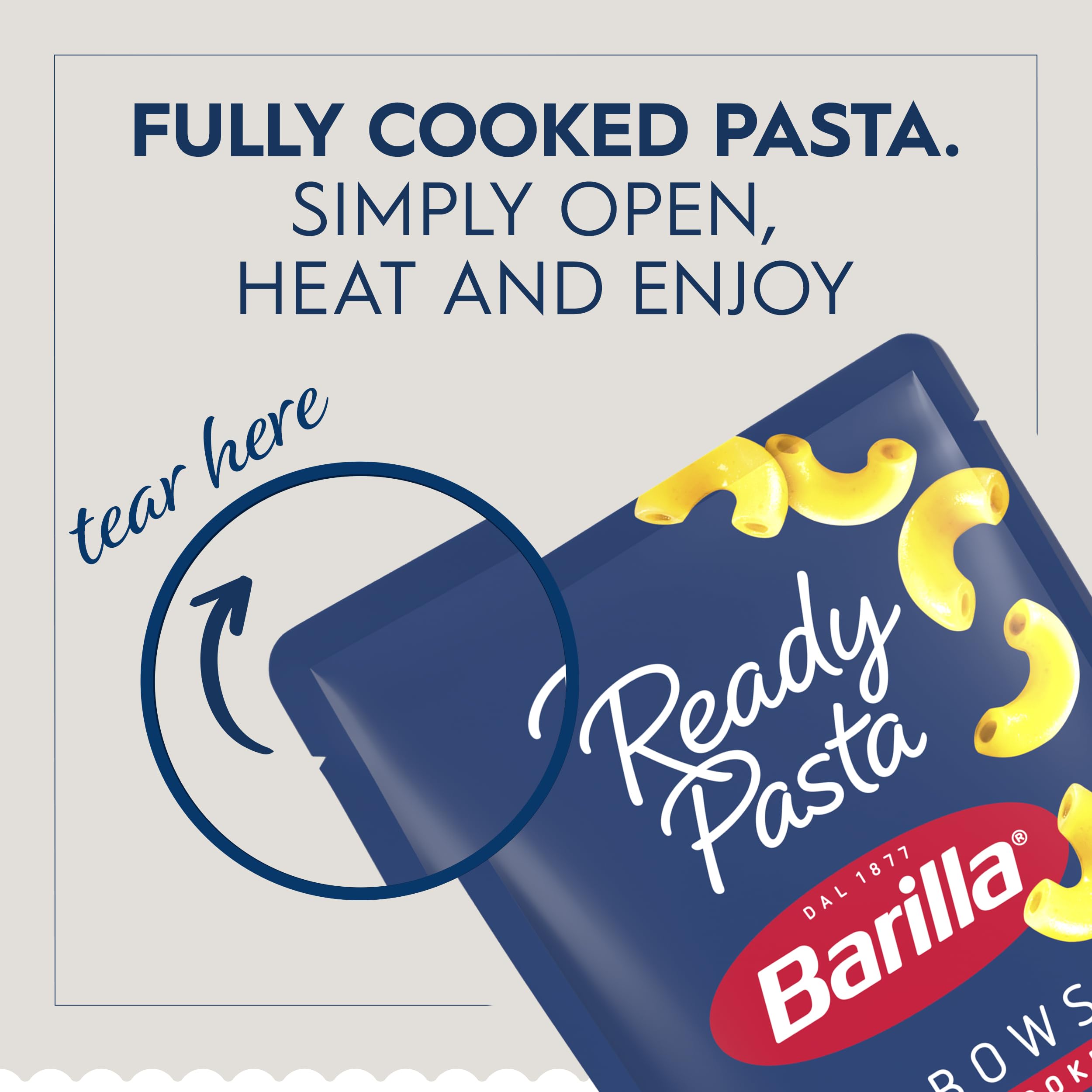 Barilla Ready Pasta 7-pack pouch highlights pantry-friendly value.