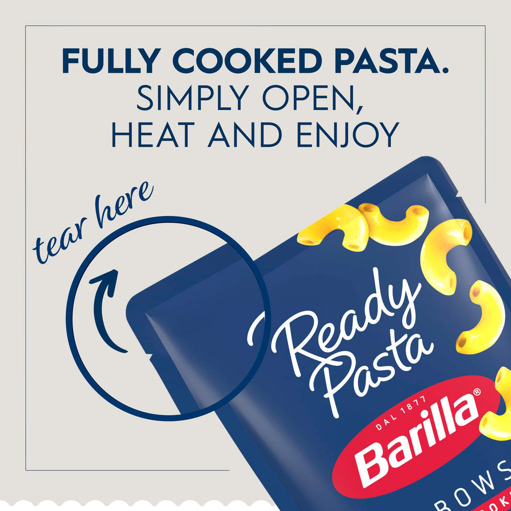 Barilla Ready Pasta 7-pack pouch highlights pantry-friendly value.