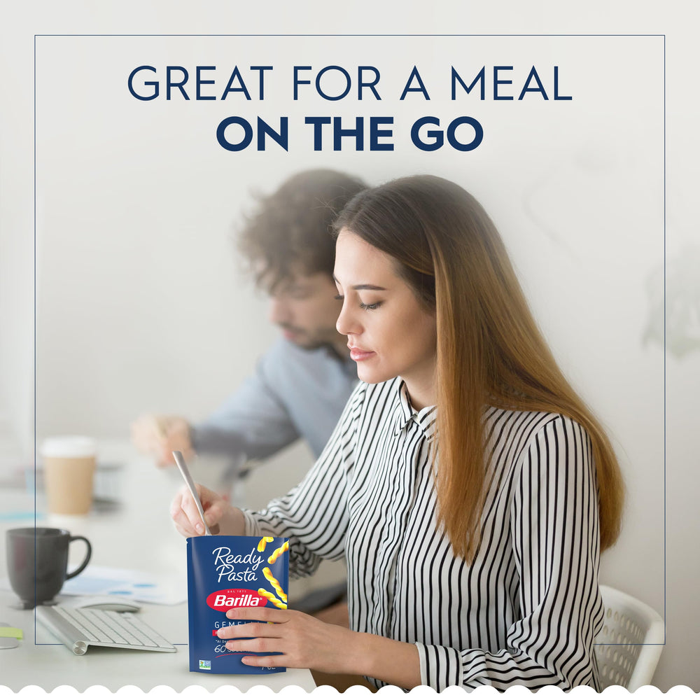 Barilla Ready Pasta Gemelli in pantry staple format for quick meals.
