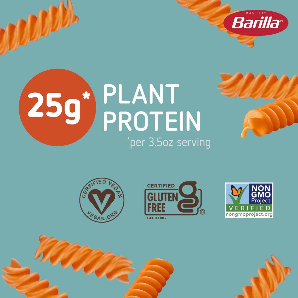 Barilla Red Lentil Rotini in a boiling pot ready for quick cooking.