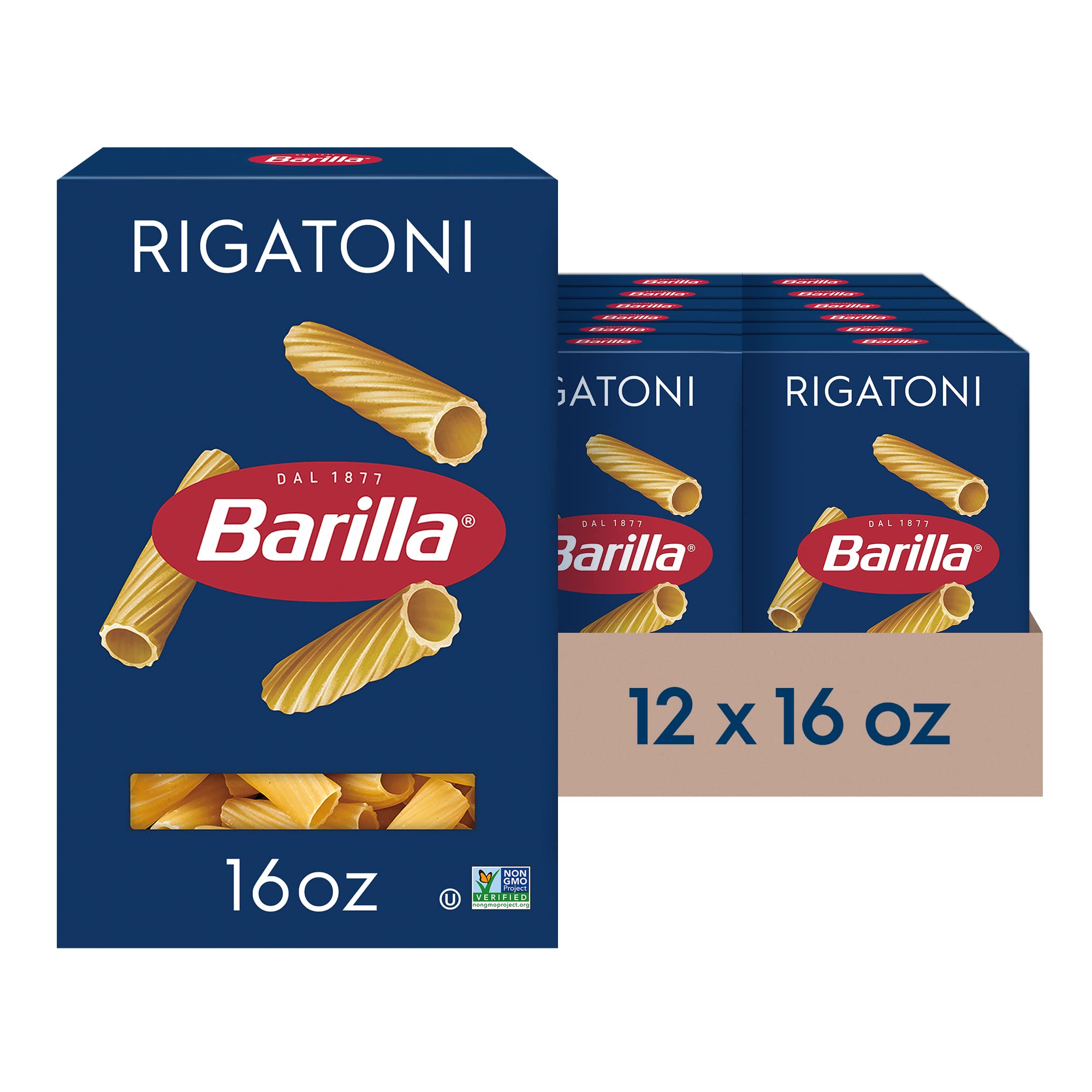 Barilla Rigatoni 16 oz box for pantry staples and weeknight dinners