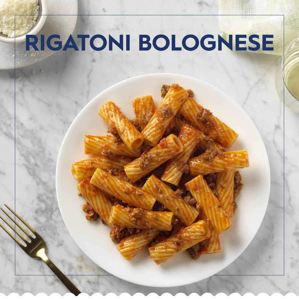 Barilla Rigatoni ridges closeup showing sauce-holding texture