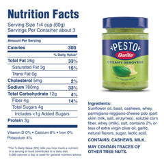 Barilla Rustic Basil Pesto jar with vibrant greens for fresh, everyday meals.