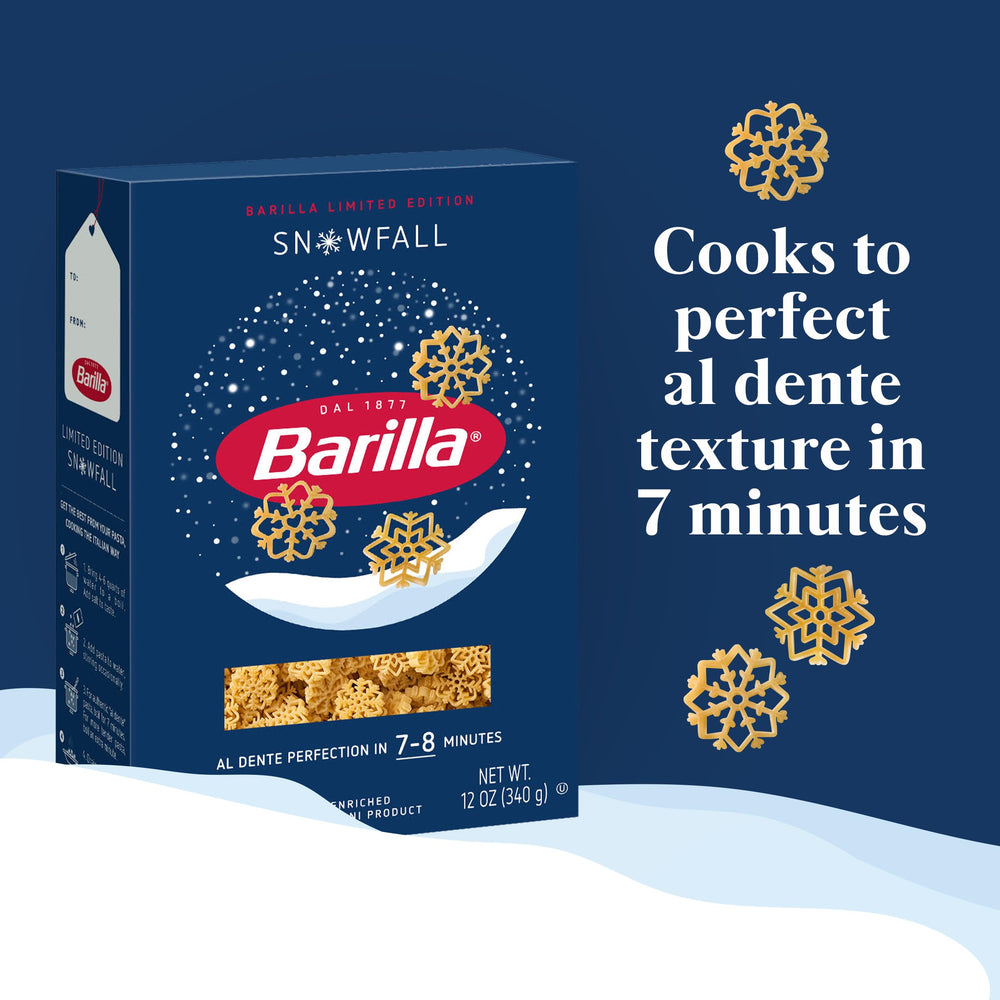 Barilla Snowfall gift-ready box on a festive table