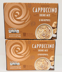 Barissimo Caramel Cappuccino coffee drink mix box for quick, cafelike moments at home.