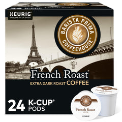 Barista Prima Coffeehouse French Roast K-Cup pod ready for bold morning coffee
