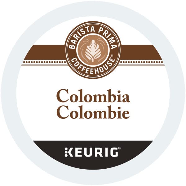 Barista Prima Colombia K-Cups pack side view, easy kitchen storage.