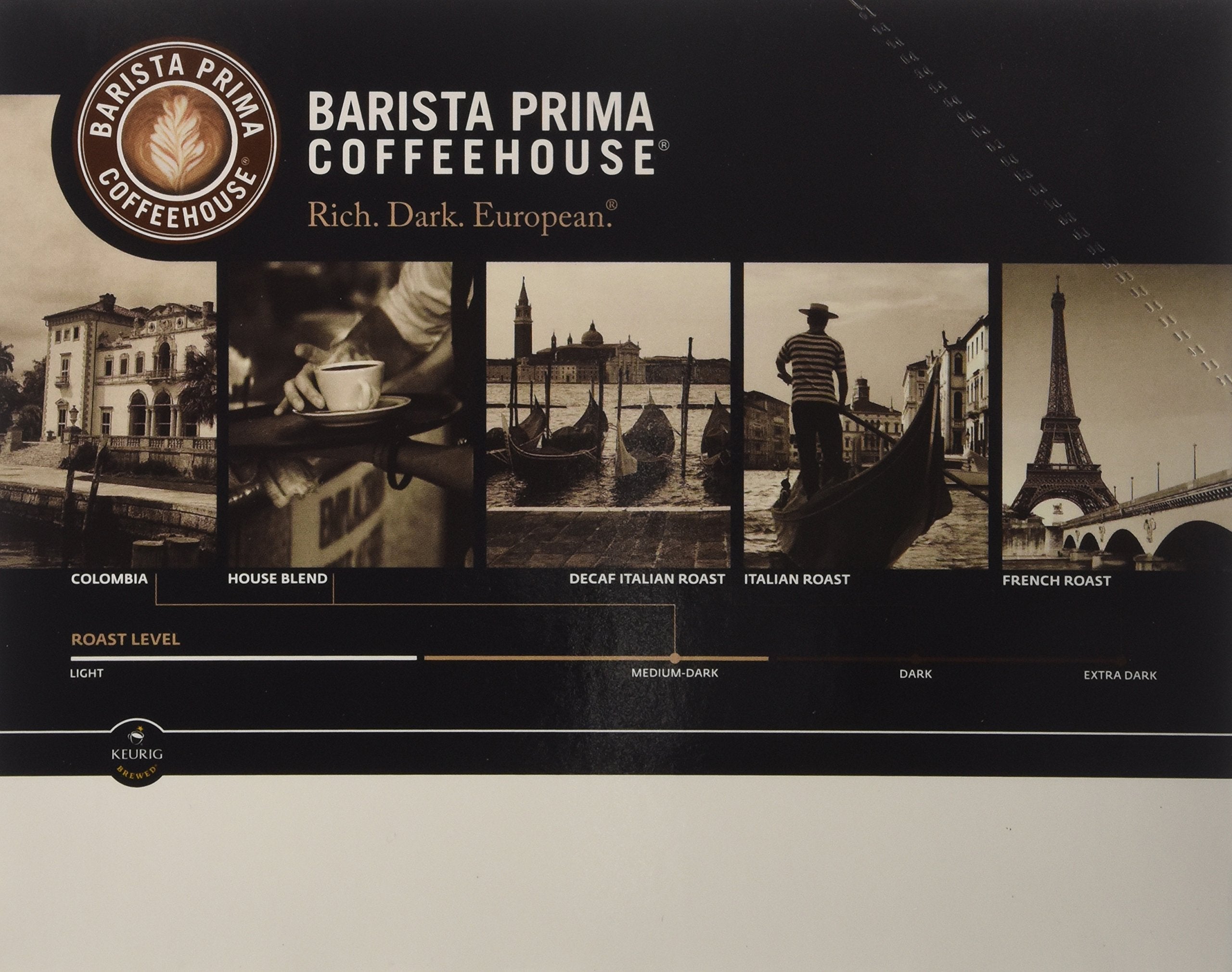 Barista Prima Decaf Italian Roast Arabica beans closeup