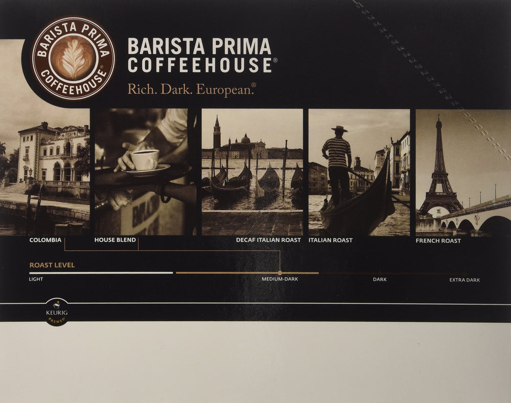 Barista Prima Decaf Italian Roast Arabica beans closeup