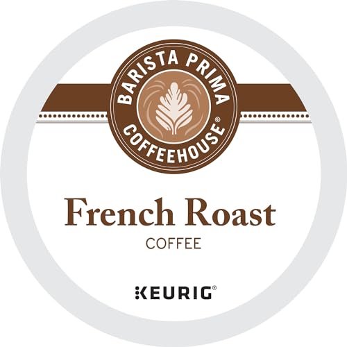 Barista Prima French Roast K-Cup pod dispensing into Keurig machine
