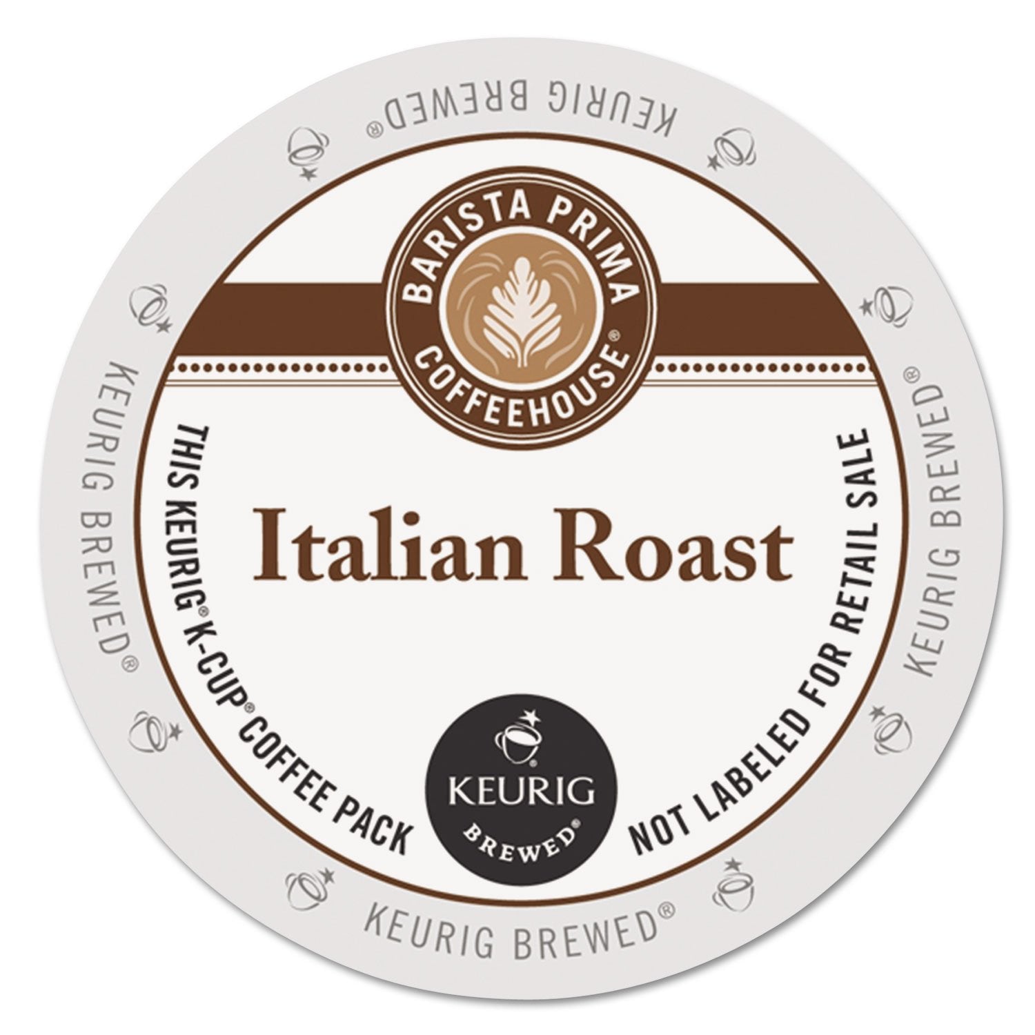 Barista Prima Italian Roast K-Cups in front packaging, ideal for a bold morning brew.