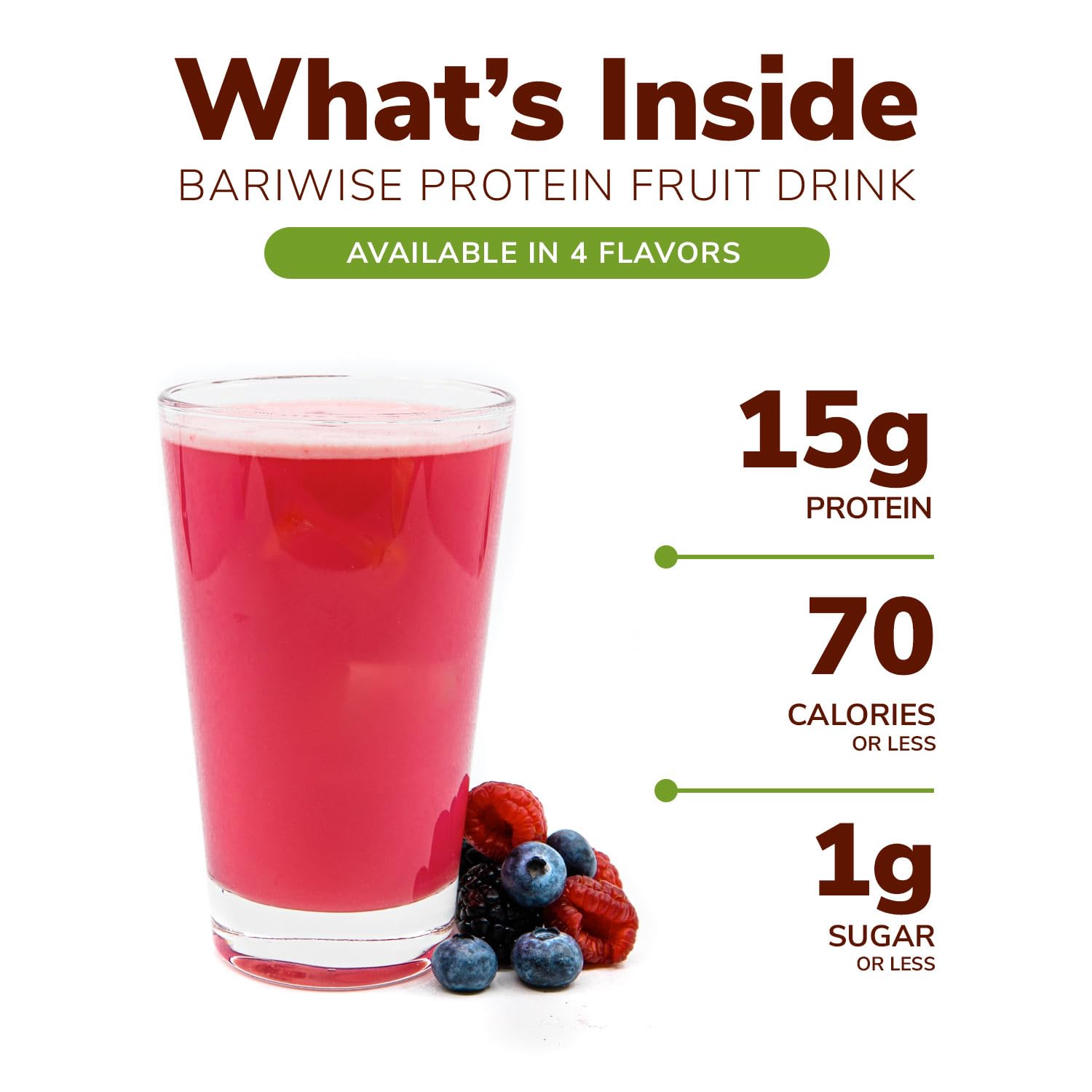 BariWise on-the-go pack image highlights portable protein drink for busy days.