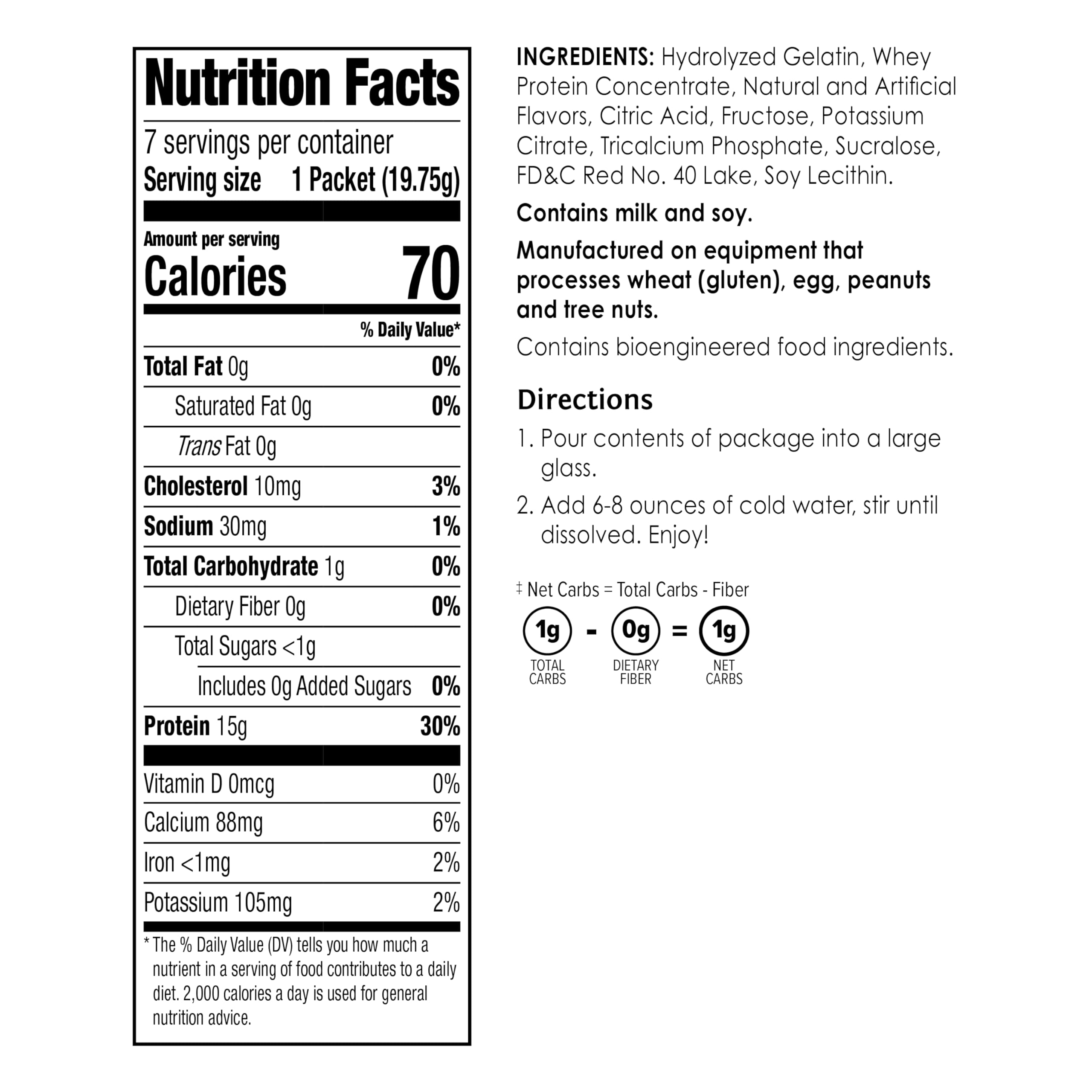 BariWise Protein Fruit Drink Wildberry close-up highlighting 15g protein per serving