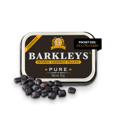 Barkleys black licorice candy can showcases portable, intense flavor in a compact package
