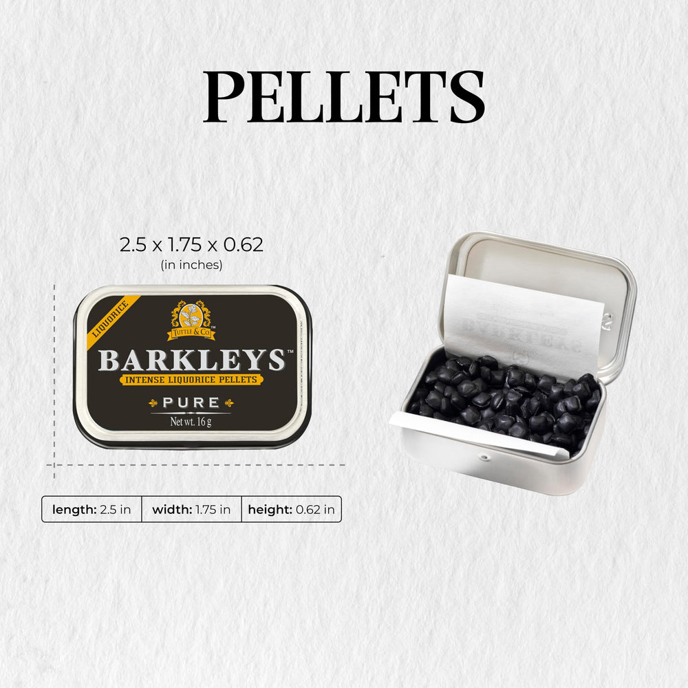 Barkleys black licorice can in hand for on-the-go snacking