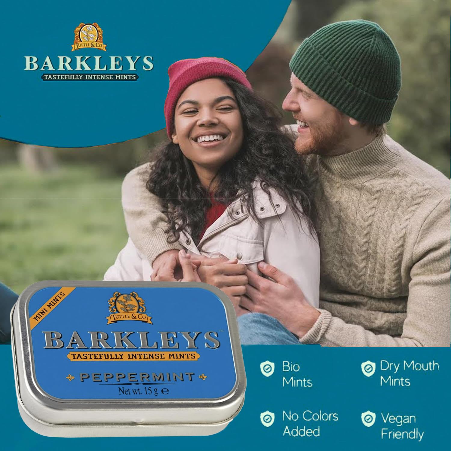 Barkleys Peppermint Breath Mini Mints after-dinner refresh option.