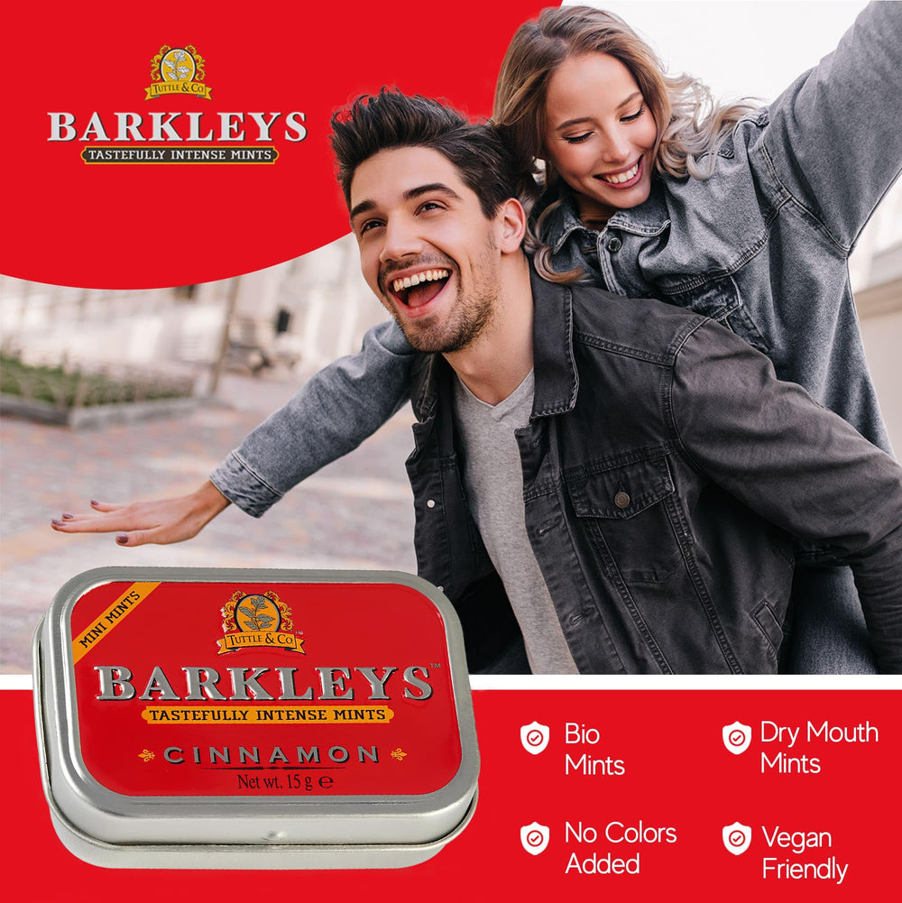 Barkleys vegan ingredients label highlights plant-based mint formula.