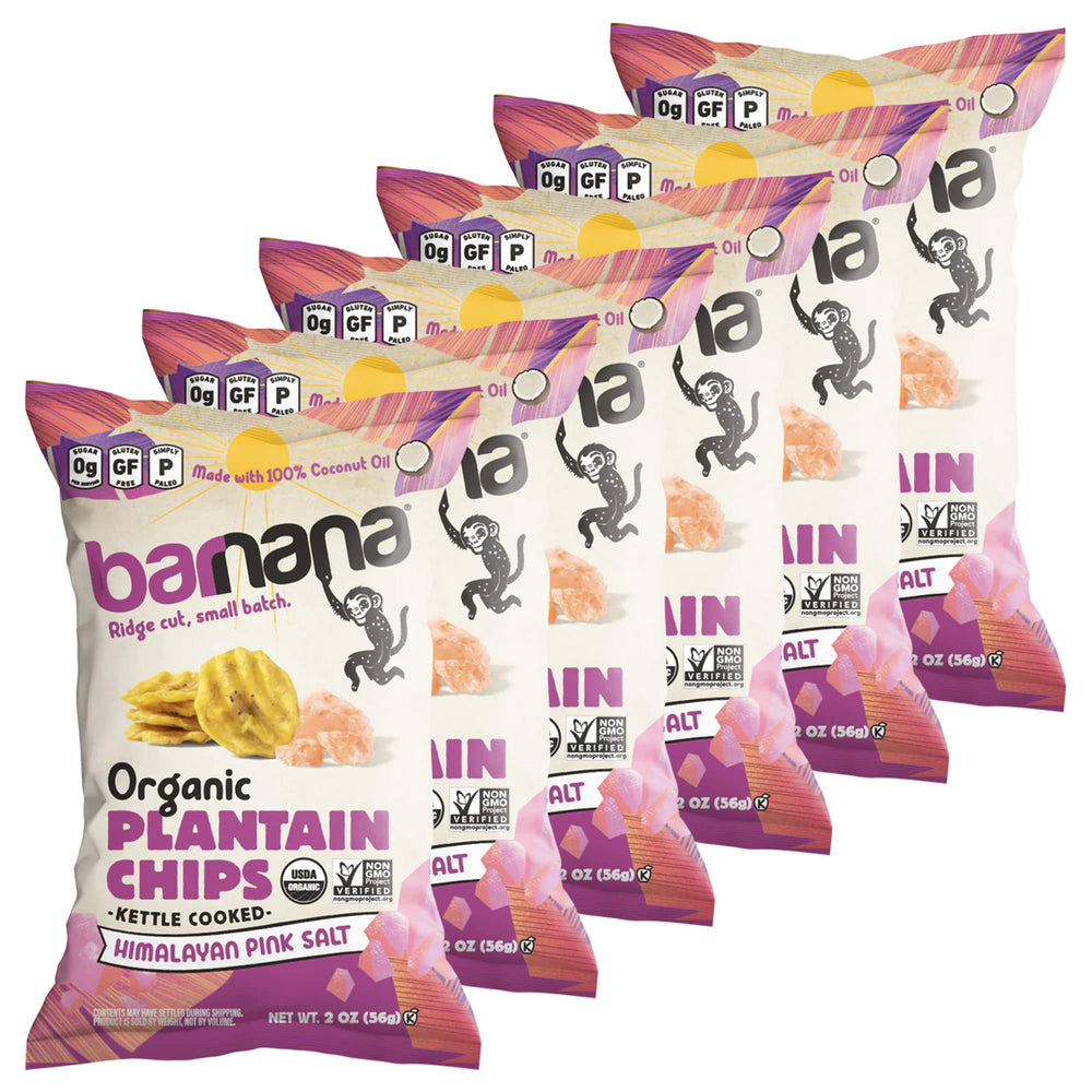 Barnana Organic Plantain Chips packaging ready to grab on the go