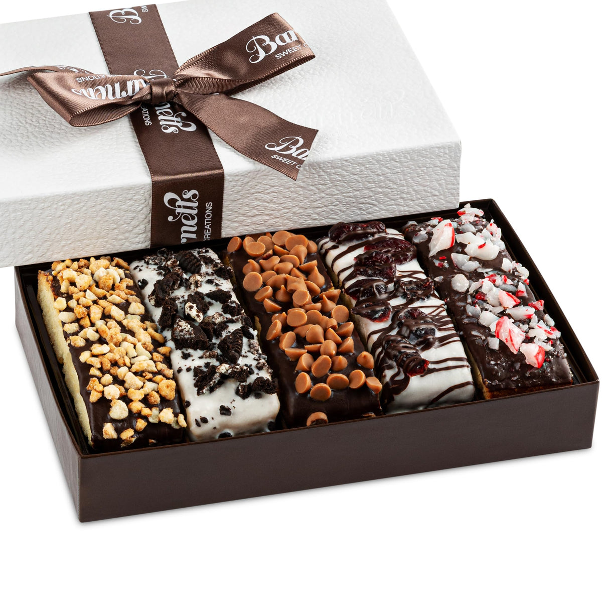 Barnetts Easter 5 chocolate biscotti gift basket featuring artisanal hand-dipped pieces.