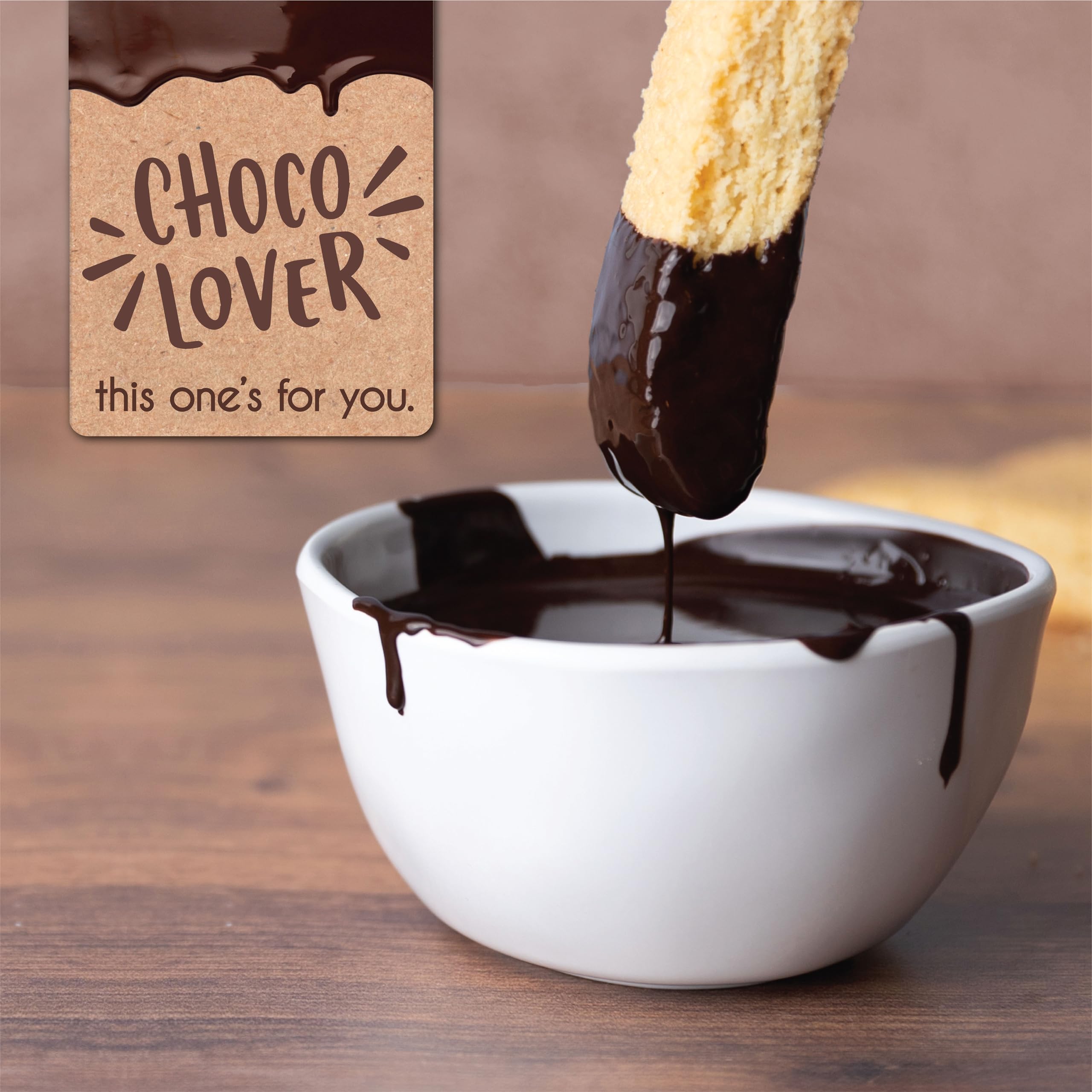 Barnetts biscotti close-up with candied almonds and caramel chips, chocolate-coated.