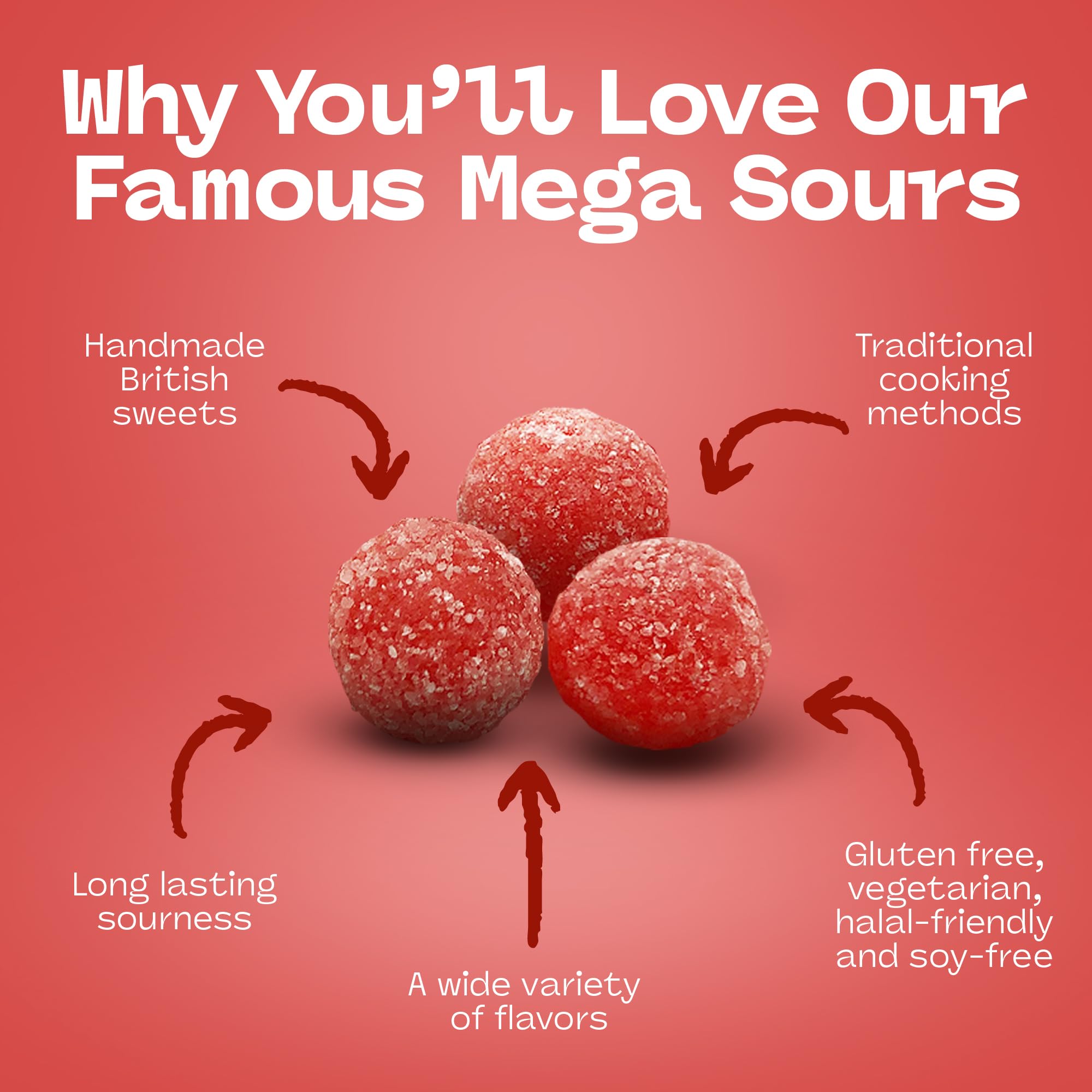 Juicy cherry center revealed in Barnetts Mega Sour Cherry bite