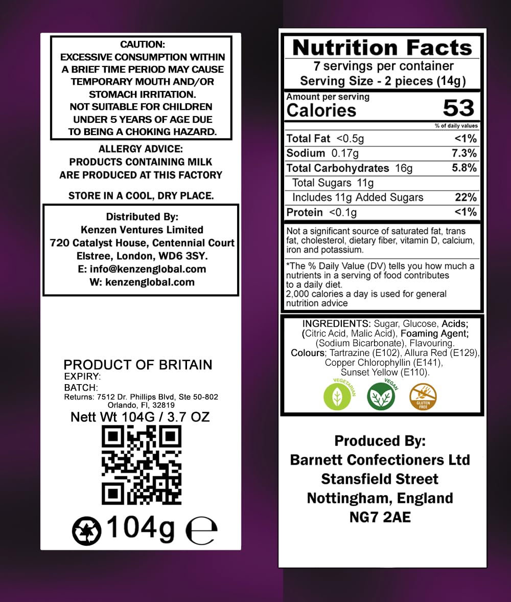 Barnetts Mega Sour Fruits juicy centre satisfies fruity tang