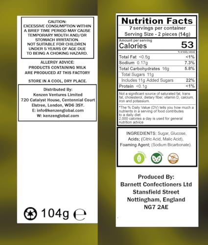 Barnetts Mega Sour Lemon close-up shows tangy coating ideal for party bags