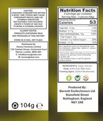 Barnetts Mega Sour Lemon close-up shows tangy coating ideal for party bags