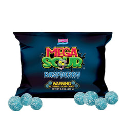 Barnetts Mega Sour Raspberry 250g pack shot with bold sour coating for sharing.