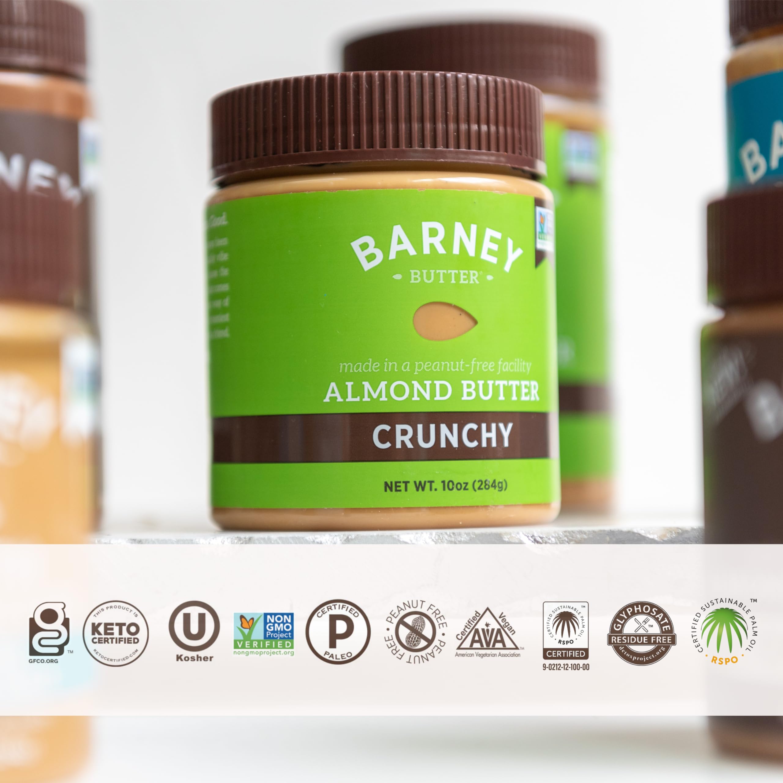 Barney Butter Allergen-Friendly facility ensures gluten-free and vegan options.