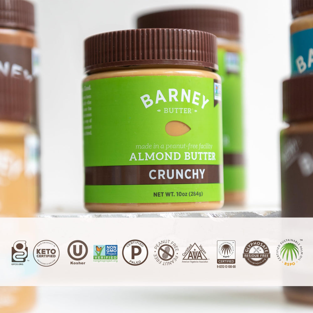 Barney Butter Allergen-Friendly facility ensures gluten-free and vegan options.