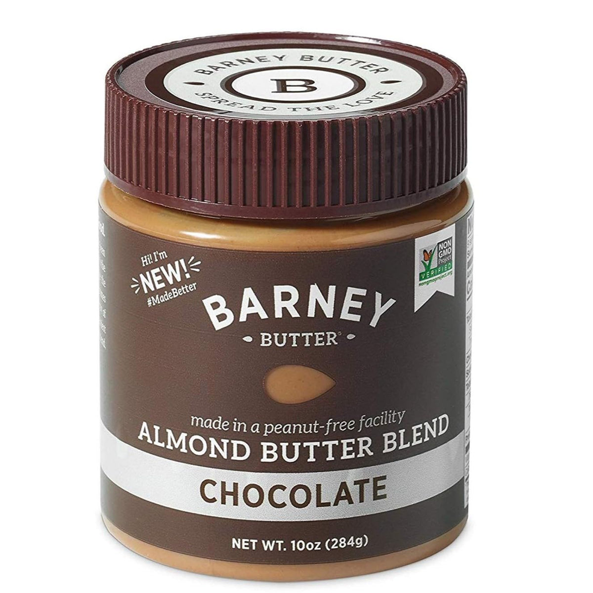 Barney Butter almond butter chocolate jar offers ultra-smooth spreadability for sandwiches.