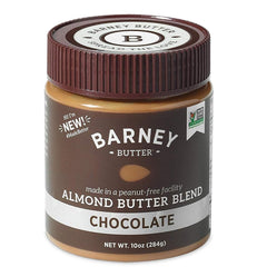 Barney Butter almond butter chocolate jar offers ultra-smooth spreadability for sandwiches.