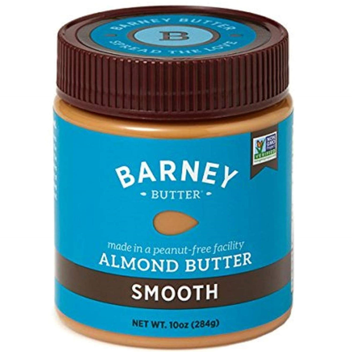 Barney Butter smooth almond butter in a 10 oz jar for easy spreading